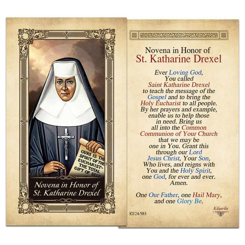 Novena in Honor of St. Katharine Drexel Laminated Prayer Card