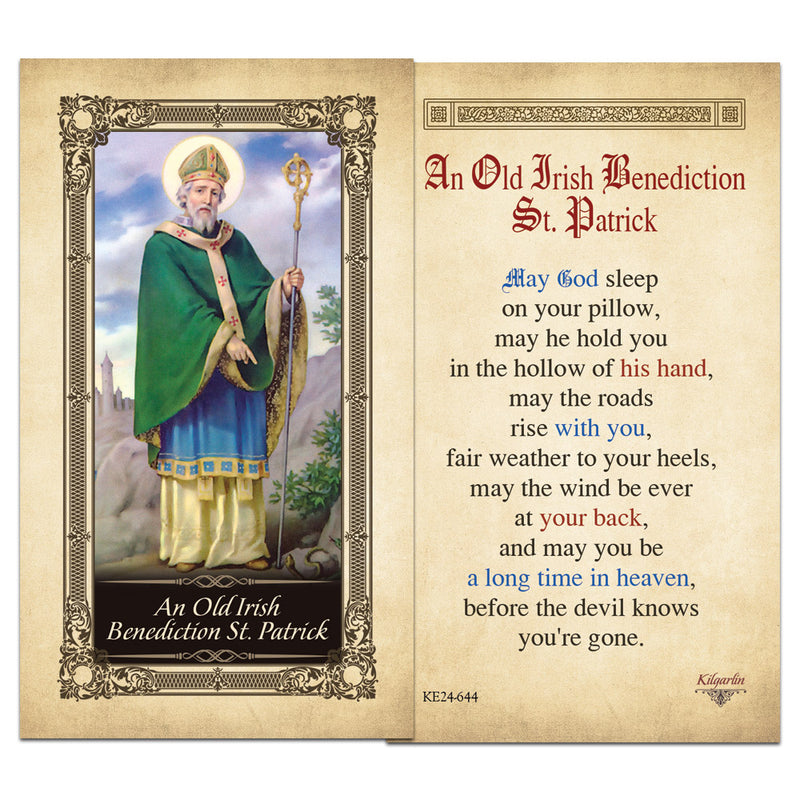 An Irish Benediction St. Patrick Kilgarlin Laminated Prayer Card