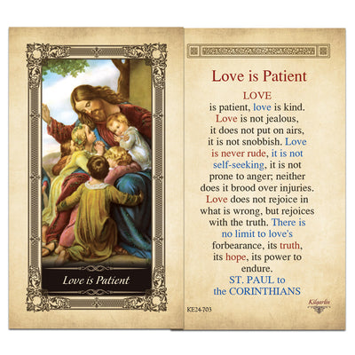 Love is Patient Kilgarlin Laminated Prayer Card